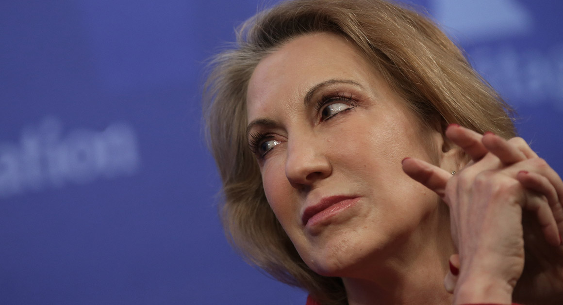WASHINGTON, DC - DECEMBER 18:  Carly Fiorina, former CEO of the Hewlett-Packard Company, speaks at the Heritage Foundation December 18, 2014 in Washington, DC. Fiorina joined a panel discussion on the topic of "And Now for a Congressional Growth Agenda".  (Photo by Win McNamee/Getty Images)