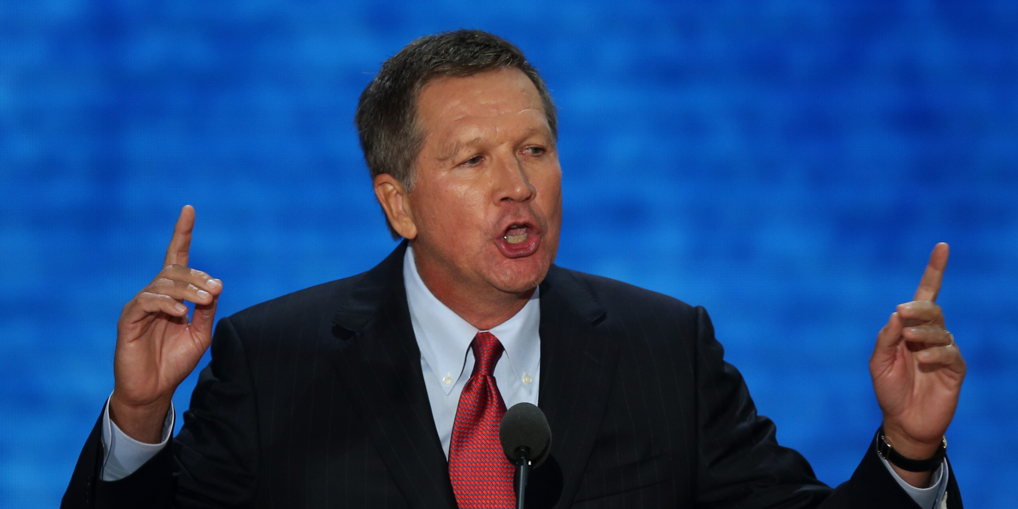 TAMPA, FL - AUGUST 28:  Ohio Gov. John Kasich speaks during the Republican National Convention at the Tampa Bay Times Forum on August 28, 2012 in Tampa, Florida. Today is the first full session of the RNC after the start was delayed due to Tropical Storm Isaac.  (Photo by Mark Wilson/Getty Images)