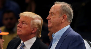 NEW YORK, NY - DECEMBER 04: Donald Trump and Bill O'Reilly attend the game between the New York Knicks and the Cleveland Cavaliers at Madison Square Garden on November 30, 2014 in New York City.NOTE TO USER: User expressly acknowledges and agrees that, by downloading and/or using this photograph, user is consenting to the terms and conditions of the Getty Images License Agreement. (Photo by Elsa/Getty Images)