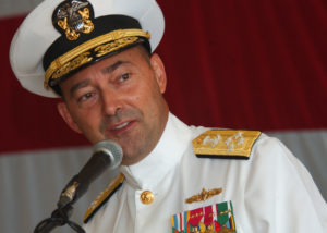 080712-N-3285B-007 MAYPORT, Fla. (July 12, 2008) Adm. James Stavridis, commander, U.S. Southern Command, speaks at the 4th Fleet reestablishment ceremony held on board Naval Station Mayport. Fourth Fleet is the reassigned numbered fleet assigned to NAVSO, exercising operational control of assigned forces. Fourth Fleet conducts the full spectrum of Maritime Security Operations in support of U.S. objectives and security cooperation activities that promote coalition building and deter aggression in the maritime environment.  U.S. Navy photo Navy photo by Mass Communication Specialist 2nd Class Regina L. Brown (Released)